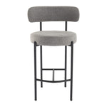 Contemporary Grey Boucle Elsa Low Bar Stools V264-DNC-417B-MGR-02-1