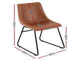 Artiss 2x Dining Chairs Retro PU Leather Kitchen Lounge Cafe Accent Chair Brown UPHO-C-DIN-2503-BRX2