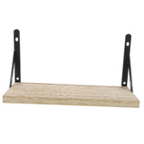 Khaki Triangular Floating Shelf Metal and Wood Storage Solution for Wall Mount V1369-AZ3-W-20571