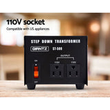 Giantz Step Down Transformer 500W 240V TO 110V Stepdown Voltage Converter AU-US ST-500W-BL