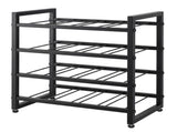 Levede Wine Rack 16 Bottle 4-Tier Metal Display Storage Organizer Adjustable Bar WINE1005-BK-16-AU
