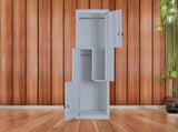 Grey Two-Door L-shaped Office Gym Shed Storage Lockers V63-835141