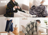 Brown Rasa 100x140cm Wearable Fleece Blanket - Soft, Warm & Anti-Pilling, Stylish Plaid Design V888-ELOSUNG19113