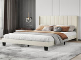 Levede Metal Wooden Bed Frame Double Panel Plush Upholstered Mattress Platform BF1072-D-BG-AU