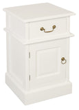 Tasmania 1 Solid Door 1 Drawer Bedside V199-BS101PNLWH