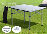Weisshorn 3pc Camping Table Chair Set Outdoor Folding Aluminium Portable Picnic CAMP-MOON-BKX2-ALUM-70