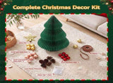 Jingle Jollys 2PCS Folding Tabletop Christmas Tree Xmas Decorations Red & Green PAPER-XMAS-SET-TABLE-01