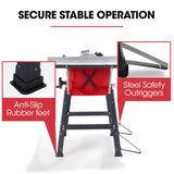 BAUMR-AG 2000W 255mm 10" Compound Table Saw, with Stand, Expandable Worktop, Vacuum Port, 45 Degree V219-SAWTBLBMX50A