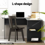 Artiss Computer Desk Shelf L-Shape Black 136CM FURNI-N-DESK01-BK-AB