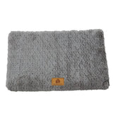 Grey XXL size Pet Dog Bed Mat - Plush Short Fur Cover with Wave Foam Padding - Washable Removable V888-ELOSUNG50499