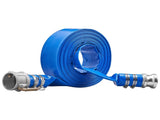 Backwash Hose, 2 in x 50 ft, Heavy-Duty PVC Flat Pool Discharge Hose with Aluminum Camlock C & E V952-FCXRG250FTPVCM9TXV0