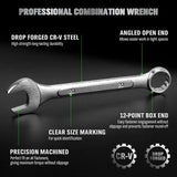Swanlake 19Pc Stubby Spanner Set Metric 6-24mm Crv 12 Point Open End with Pouch V465-66177