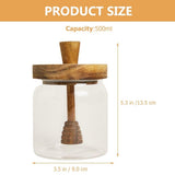 Clear Glass Honey Jar, Small and Portable, with Lid and Dipper for Easy Dispensing V1192-AZ-W-22609