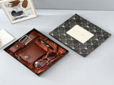 Mens 4Piece Gift Set, Wallet Belt Sunglasses Braided Bracelet, Premium Gift Box, Practical V1188-MS-820-003