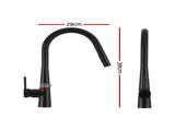 Cefito Stainless Steel Sink 100x45CM With Pull Out Mixer Tap Kitchen Basin Double Bowl Black SINK-BLACK-10045-52