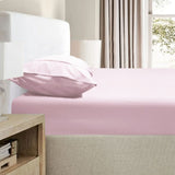 Ramesses 2000TC Bamboo Embossed Fitted Sheet Combo Set Pink Double V442-KIT-FITTEDSS-2000TCBAMBOO-PINK-DS