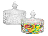 2 pieces Clear Glass Candy Storage Jar, Lidded Crystal Candy Dish, Elegant Food Container for Home V1370-AZ4-16675