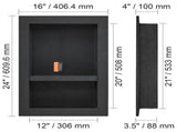 Shower Niche Ready for Tile 40.64 x 60.96 cm, 16 x 24 inch Double Shelf Organizer, Square Corners V952-SLLYBK2C17YCR2AE8V0