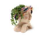 Face Flower Pot with Drainage Resin Succulent Cactus Plant Face Planter Garden Supplies-Multicolor V1263-JX-979