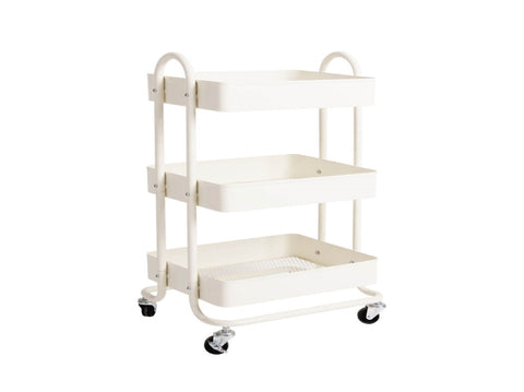 Levede 3 Tiers Kitchen Trolley Cart White HO0576-3-WH_NZ