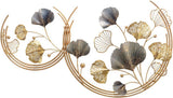 3D Handmade Metal Art Decor,Golden Ginkgo Leaves Metal Decor with Frame, Gold Metal Art V1338-MN-AU-GS1630A