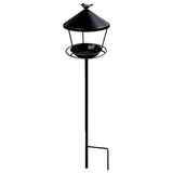 Birds Feeder With Iron Ground Mounted Ring Stand, Large Platform Feeder Tray - Standing Iron V1366-AZ2-W-26889