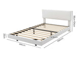 Levede Floating Bed Frame With RGB LED Light Headboard Base Platform Single BF1059-S-BG-AU