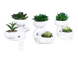 3pcs Simulated Succulent Pot Ceramic Creative Realistic Artificial Succulent Pot for Desktop V1294-YM0901-3115240022411