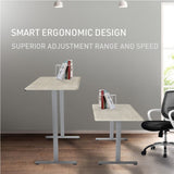 FORTIA Sit To Stand Up Standing Desk, 150x68cm, 72-118cm, Height Adjustable, 50kg Rated, White Oak V219-ADKSSTFO5WOSA