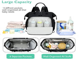 Convertible Diaper Bag - Wide Opening - 14 Pockets - Stylish - Baby Changing Bag - with Stroller V1188-ZXY-10415