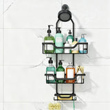 Extended Length Shower Organizer with Hooks, 3-layers Rustproof Shampoo Soap Holder, Large Hanging V1366-AZ2-W-14257