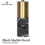 Sarantino Metal and Faux Marble Table Lamp in Black LMP-MLM-4550-BK