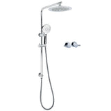 WELS Chrome 9" Rain Shower Head 3 Modes Handheld Rose Slide Rail Set Twin Taps V1233-C4902B22HR002M4CSR0901CPF0282A