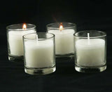 25 White Wax Clear Glass Holder Votive Candle - Wedding Event Centrepiece Table Decoration V382-25CLEAR-GLASS-WHITE-WAX