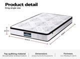 Giselle Bedding King Single Mattress 30cm Pocket Spring Euro Top Medium Firm Foam MATTRESS-E-VERVE-30-KS
