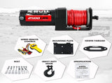 X-BULL 12V Electric Winch 2500LBS Synthetic Rope 15.2M ATV Boat Winch Trailer V211-AUEB-AXEW022