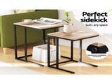 Artiss Nesting Coffee Table Sef of 2 Walnut Brok LC-FURNI-COF02-WD