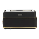 Morphy Richards Signature Soft Gold Matte Black 4 Slice Toaster with Long Slots MRST24BK
