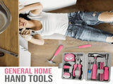 24-Piece Premium Carbon Steel Tool Set High-End Pink Design, Rust-Resistant & Durable, Ergonomic V1232-YJGJB-001