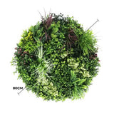 Slimline Artificial Green Wall Disc Art 80cm Colour Fresh UV Resistant V637-DP9863