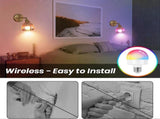 Battery Operated Wall Sconce Set of 2, Vintage Gold Amber Glass, Rechargeable LED, Remote V1263-JX-5780
