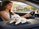 Realistic Silicone Dog Dashboard Decoration, Soft Squeezable Puppy Figurine, Compact Car Interior V1192-AZ-W-24680