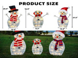 Dazzle Bright Christmas Lighted Snowman , 3-Piece Waterproof Plug in 2D Snowman for Yard Patio Lawn V1366-AZ2-W-04102
