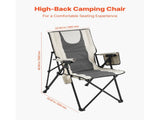 Folding Camping Chair, 3 Reclining Positions, Outdoor High Back Camping Chair, 260lbs Weight V952-PTTYGBTYRDXHFQV64002V0