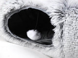 Plush Cat Tunnel with Cat Bed Pet Cat Tunnel Toys Gray V1263-JX-6852