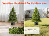 Artificial Topiary Cedar Trees, 2 Set 1219mm Faux Pine Shrubs Plants, Fake Silk Tree Look Real, Easy V952-XSRGXJS48YCXNM7Y5001V0