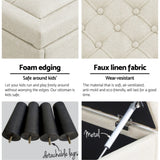 Artiss Storage Ottoman Blanket Box 96cm Linen Taupe OTM-A1-H13-TA