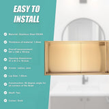 641 x 336 x 101mm Shower Niche Double Shelf Organizer No Tile Needed in Gold V63-905671