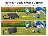 Soccerer Board, 115x45 cm Portable Soccer Wall with 2 Angles, Foldable HDPE Kickback V952-ZQHDBHDPE451MXKRDV0