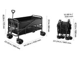 Double Decker Wagon Collapsible, 400L Heavy Duty Folding Wagon Cart, Extended Long Garden Cart with V952-ZDHYBXSSTCHS4GGRTV0